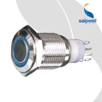 Saipwell Chine Fabrication Professionnelle CE Bouton-Poussoir Sur Interrupteur 16mm Bouton-Poussette Lumière Interrupteurs Verrouillage Bouton-Poussoir Commutateur